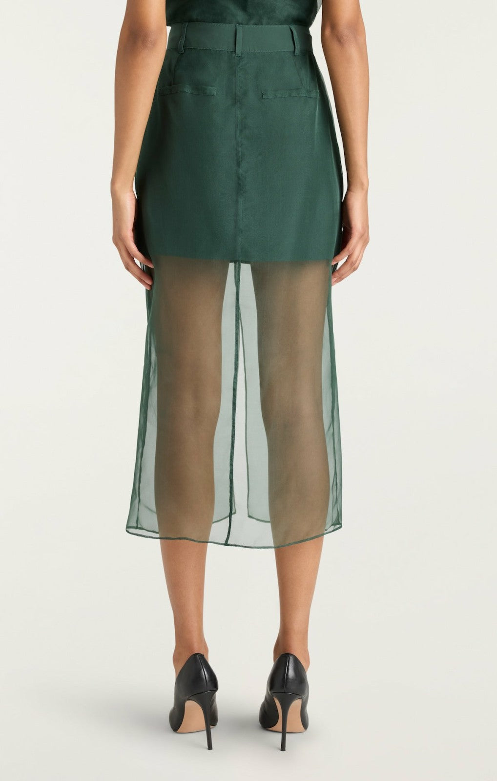 Women Statement Floral Peggy Skirt Eucalyptus/Clear