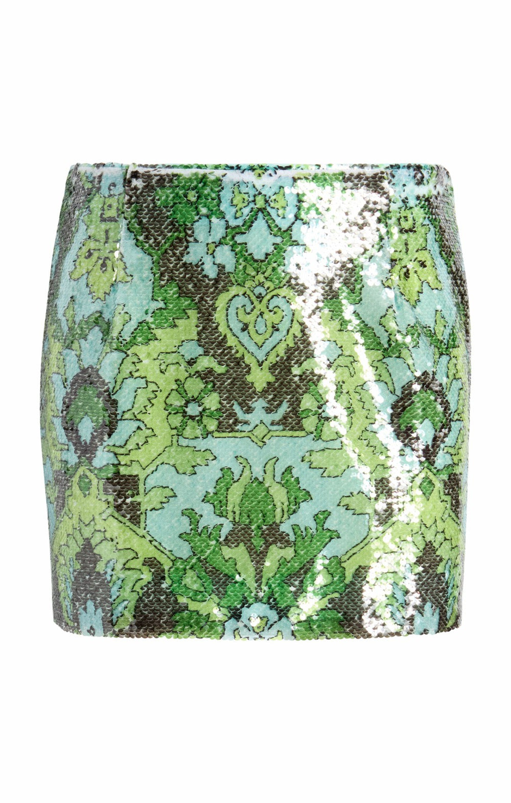 Women Sequin Damask Juno Skirt Light Cyan Multi