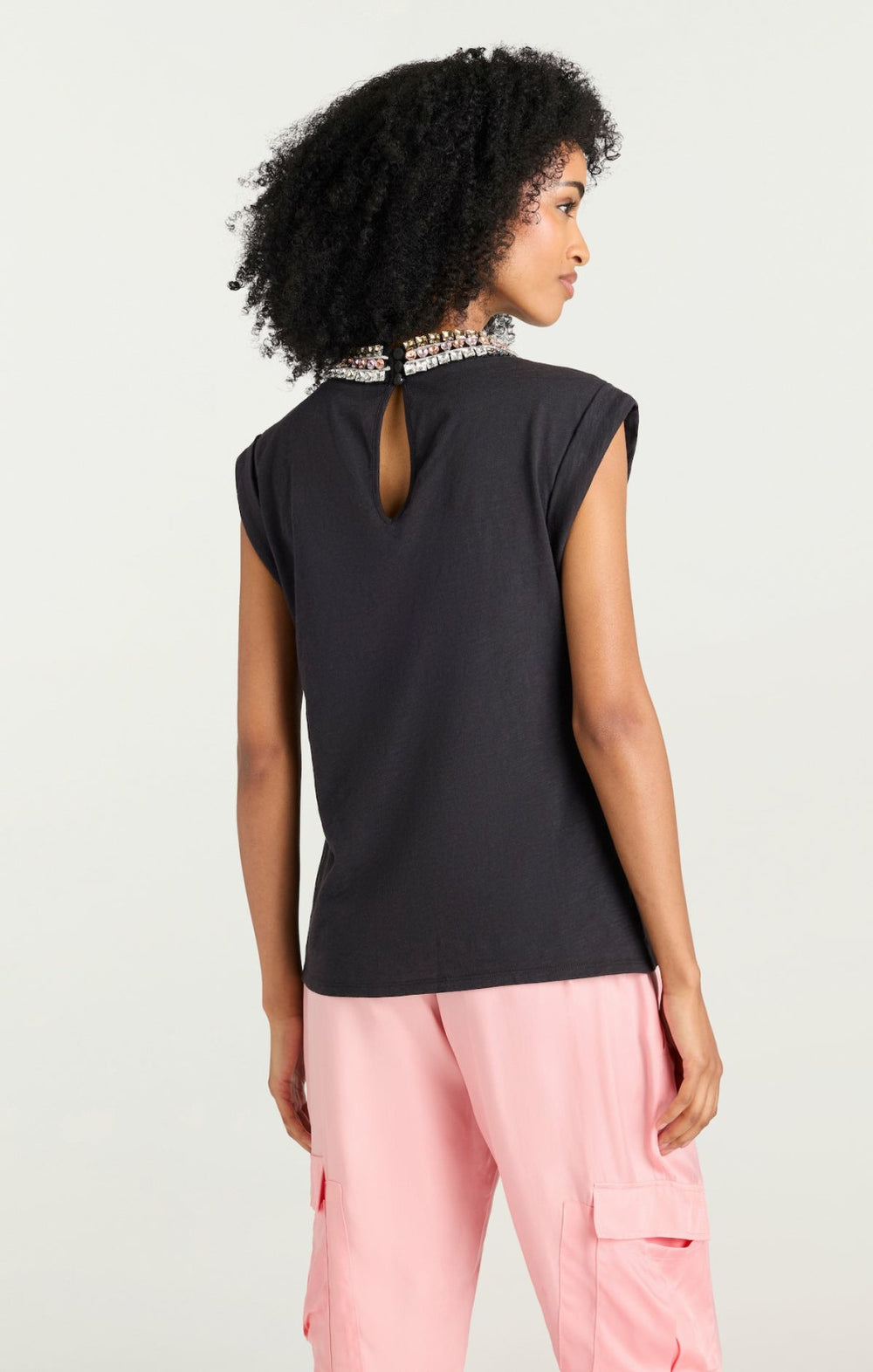 Women Deco Border Bella Tee Black/Multi