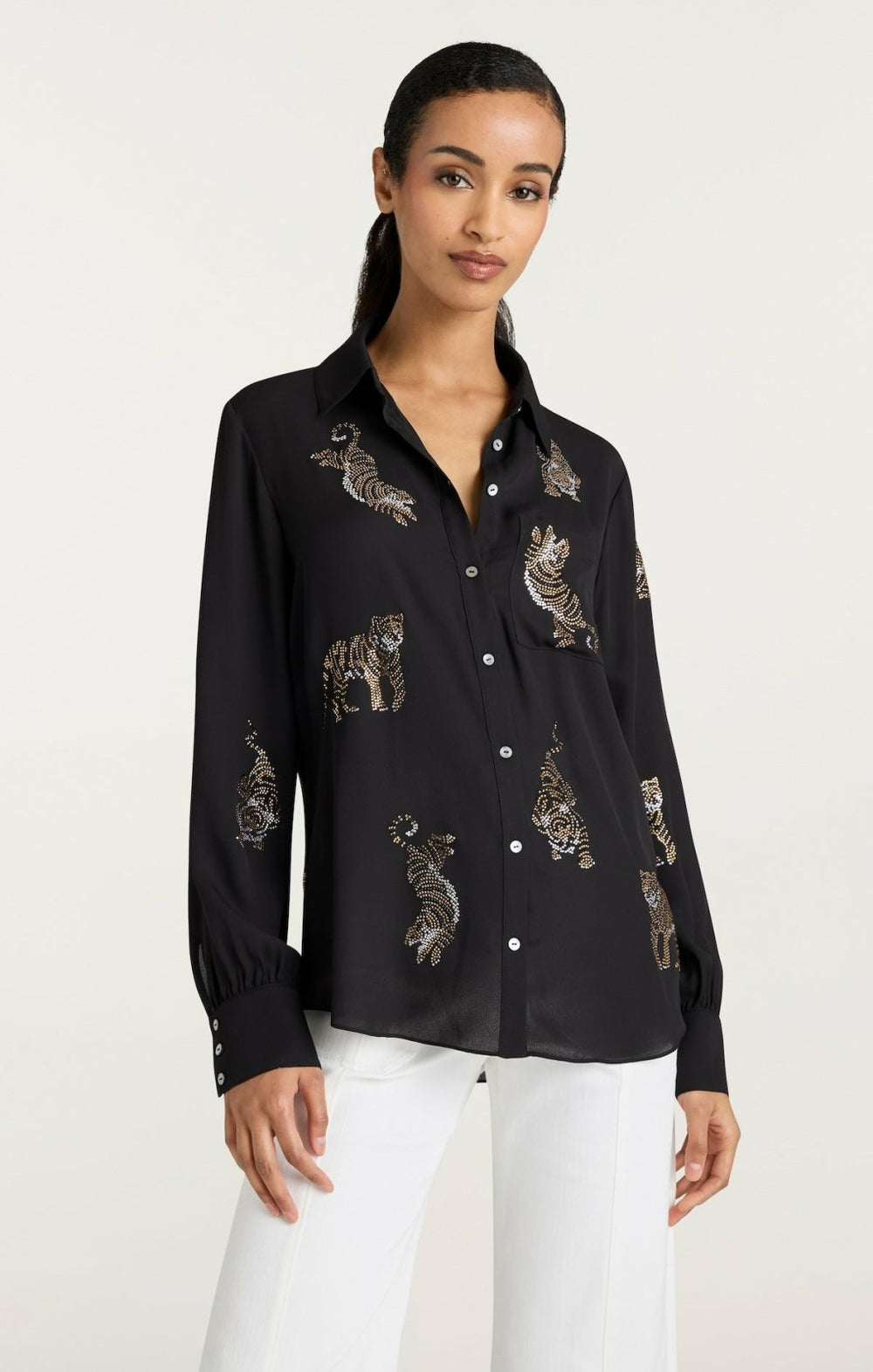 Women Le Tiger Heatset Blanche Top Black/Multi