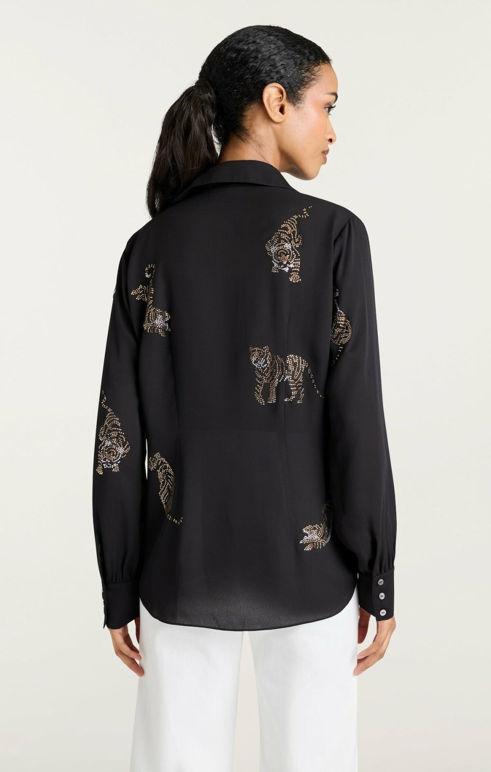 Women Le Tiger Heatset Blanche Top Black/Multi