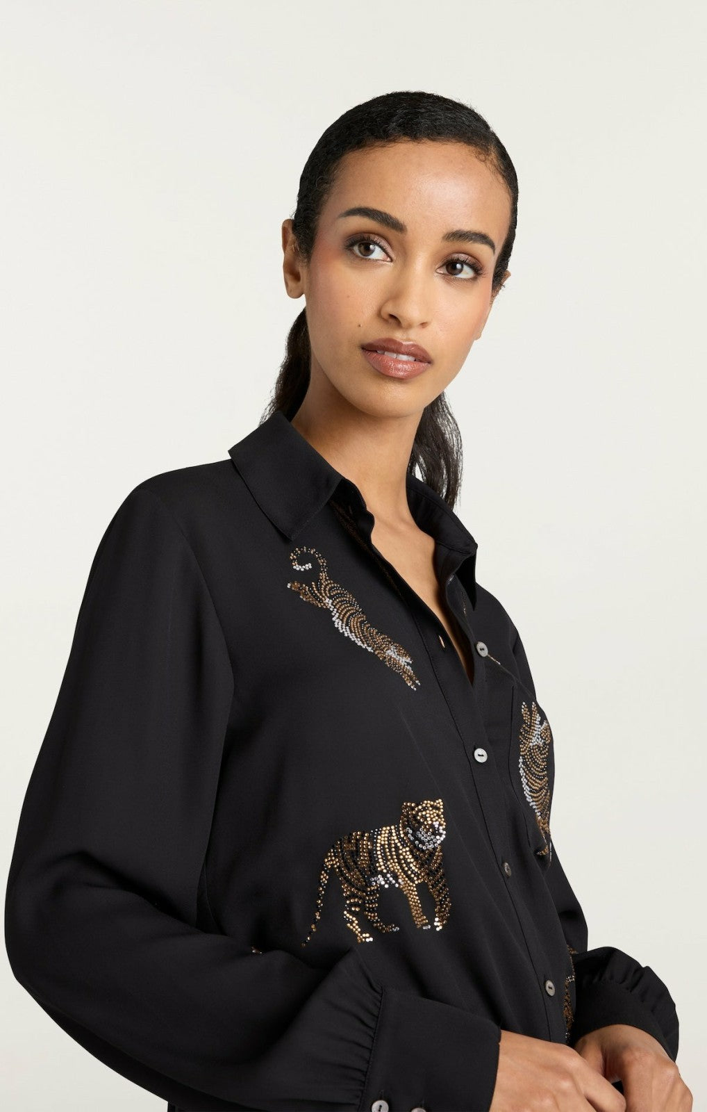 Women Le Tiger Heatset Blanche Top Black/Multi