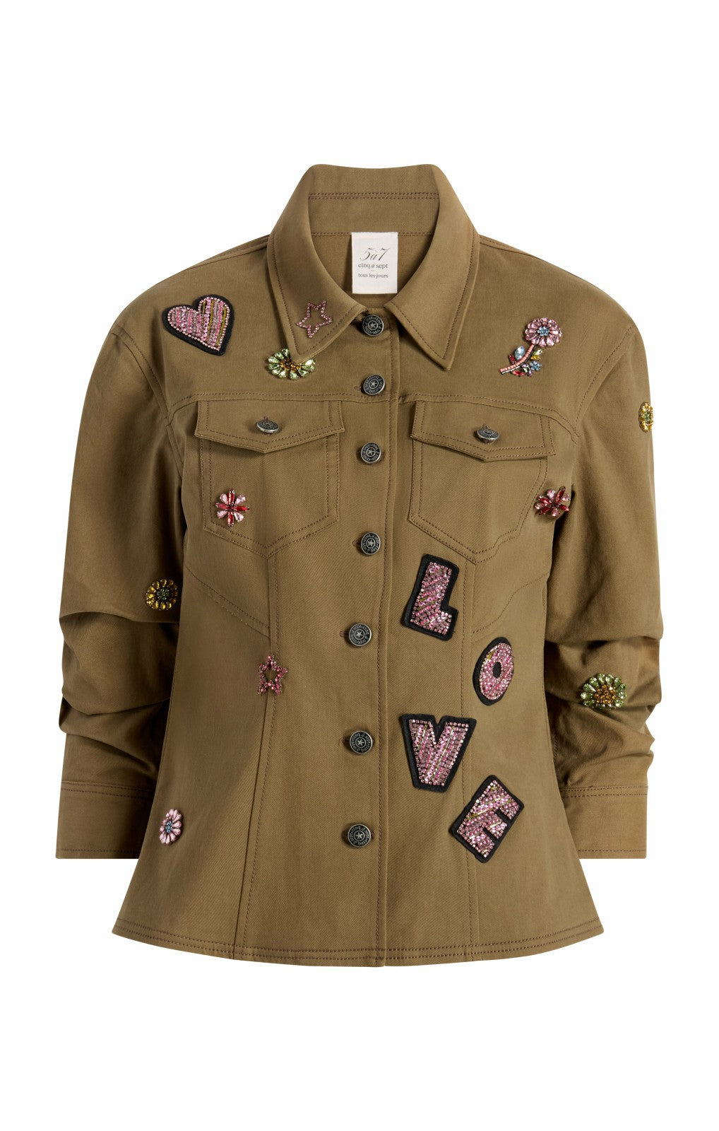 Women Ditsy Love Scrunched Canyon Jacket Dark Olive/Multi