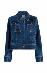 Women Jet Black Embellished Riviera Jacket Oceane