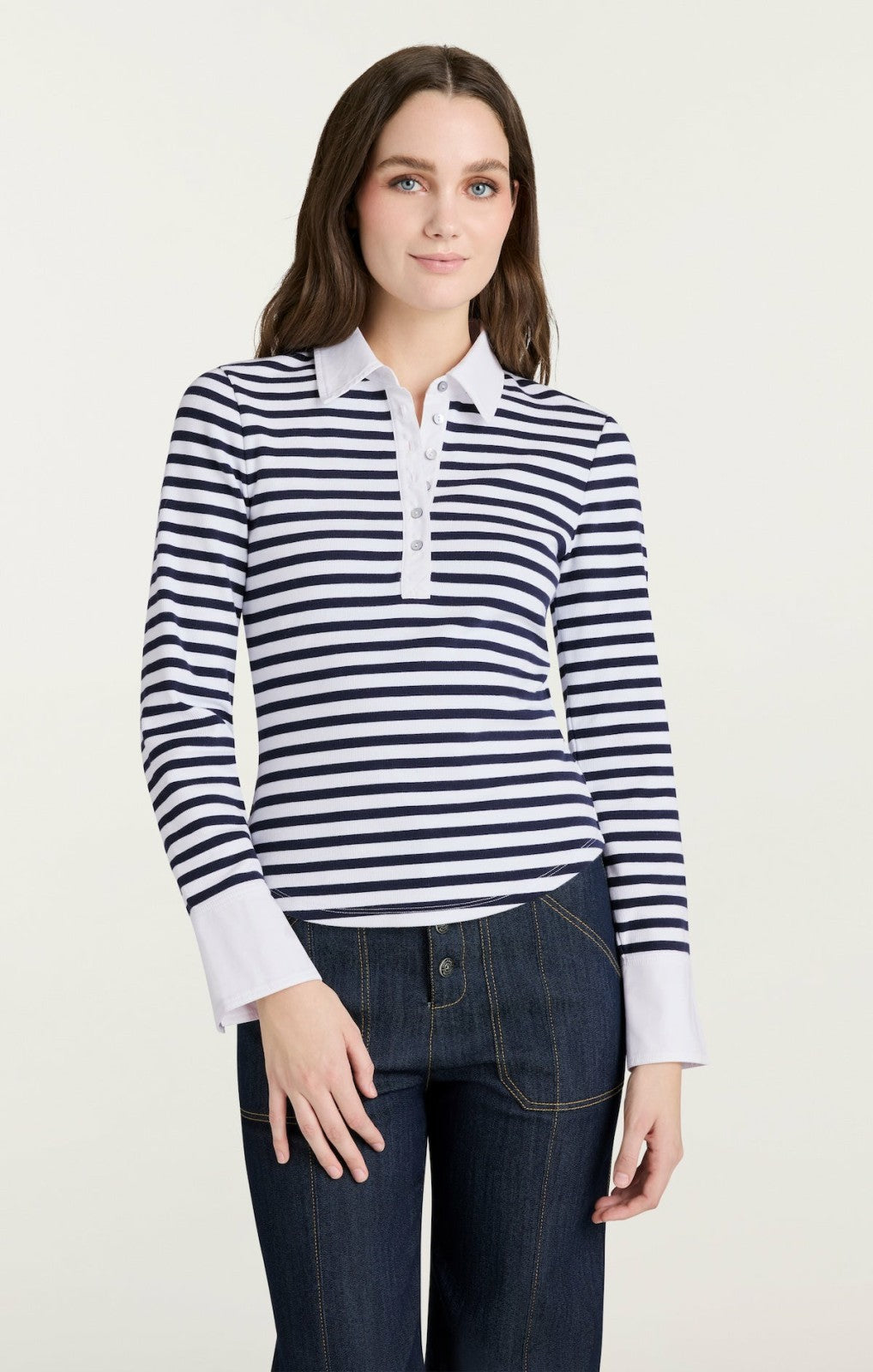 Women Striped Jaden Top Navy/White