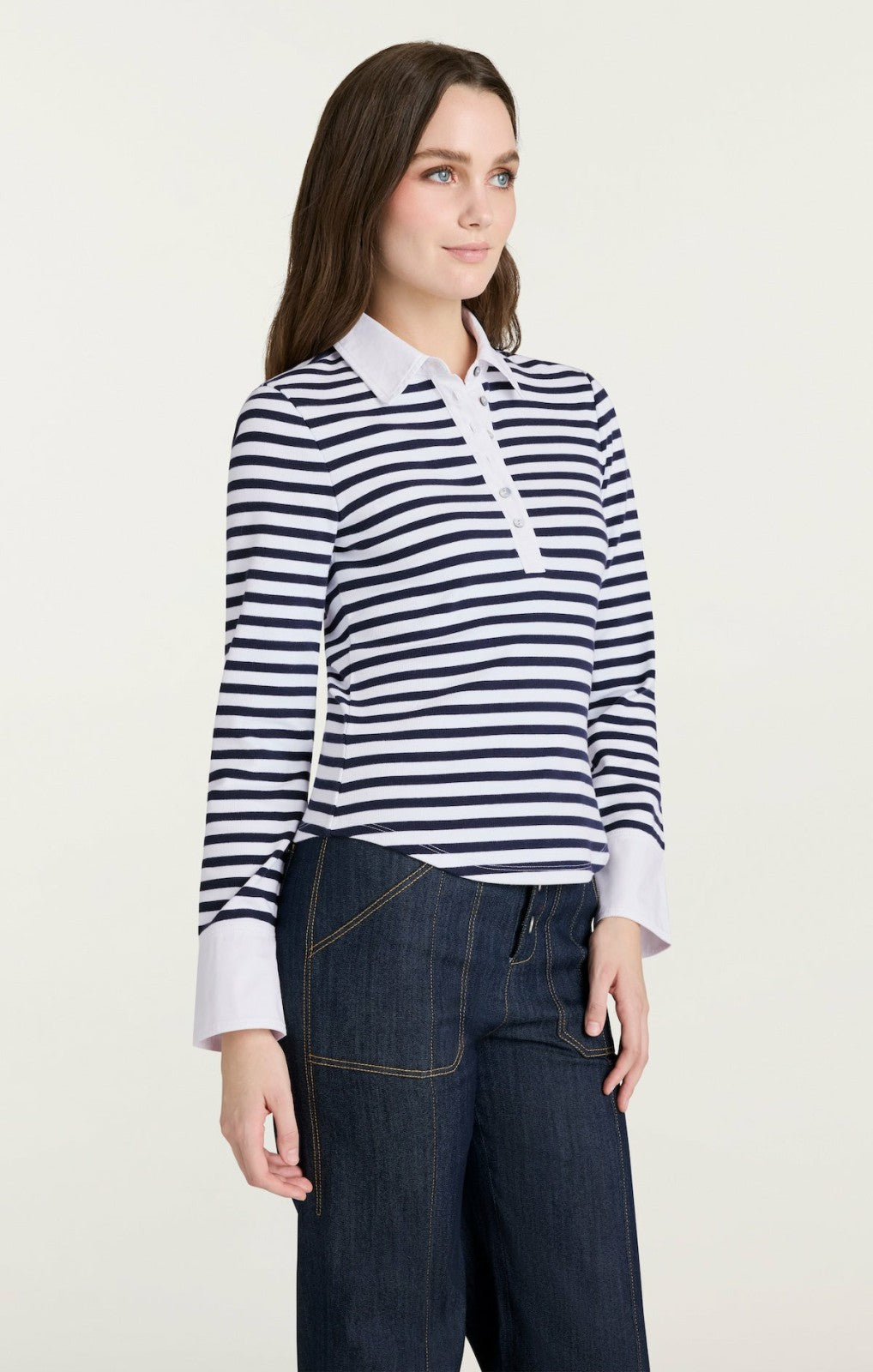 Women Striped Jaden Top Navy/White