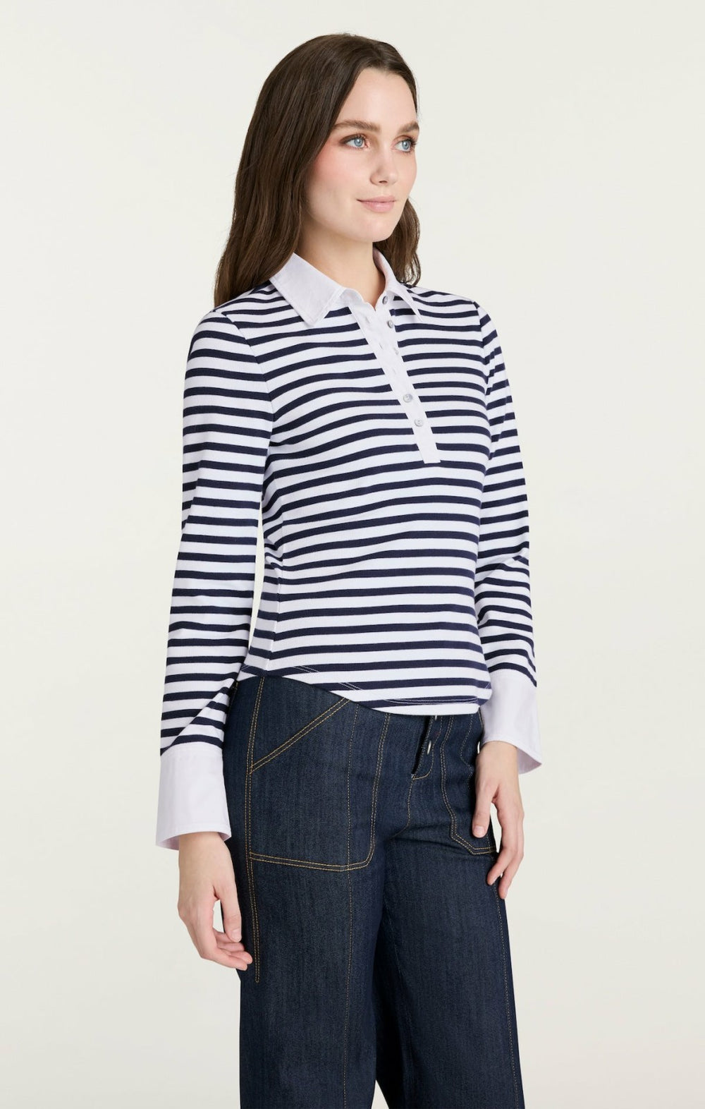 Women Striped Jaden Top Navy/White