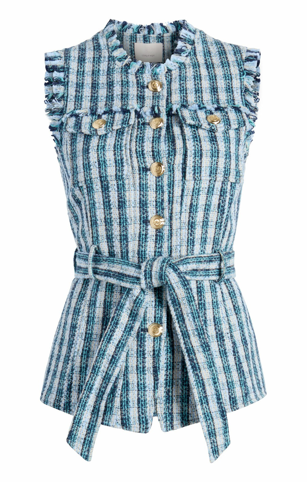 Women Matilda Tweed Reenee Vest Navy Multi