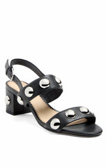 Women Gemma Studded Block Heel Sandal Black