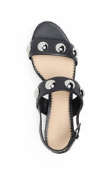 Women Gemma Studded Block Heel Sandal Black