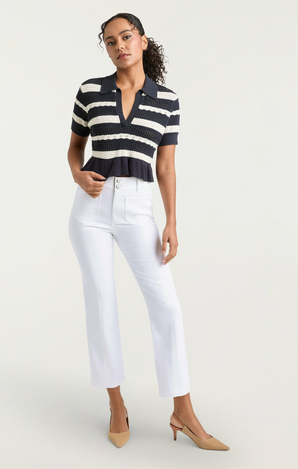 Women White Denim Dorothea Pant White