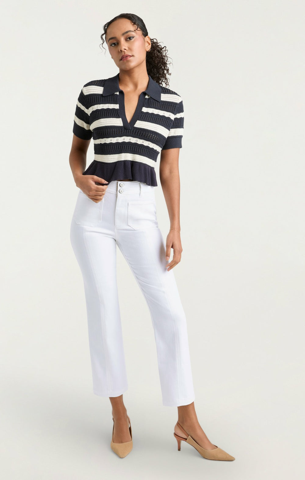 Women White Denim Dorothea Pant White