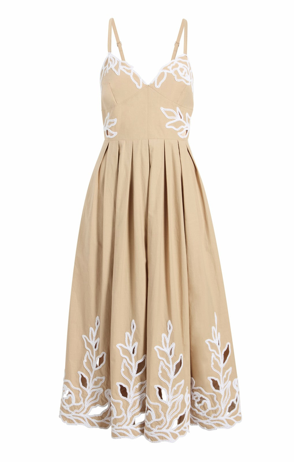 Women Trailing Peonies Maude Dress Khaki/White