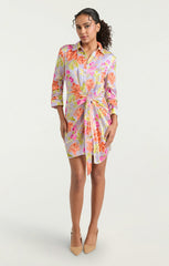 Women Midnight Tulips Mini Jacey Dress Pale Lavender Multi