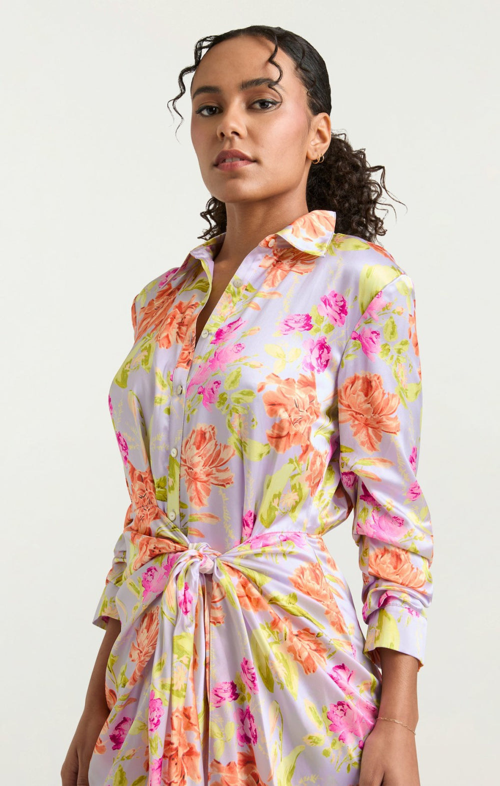 Women Midnight Tulips Mini Jacey Dress Pale Lavender Multi