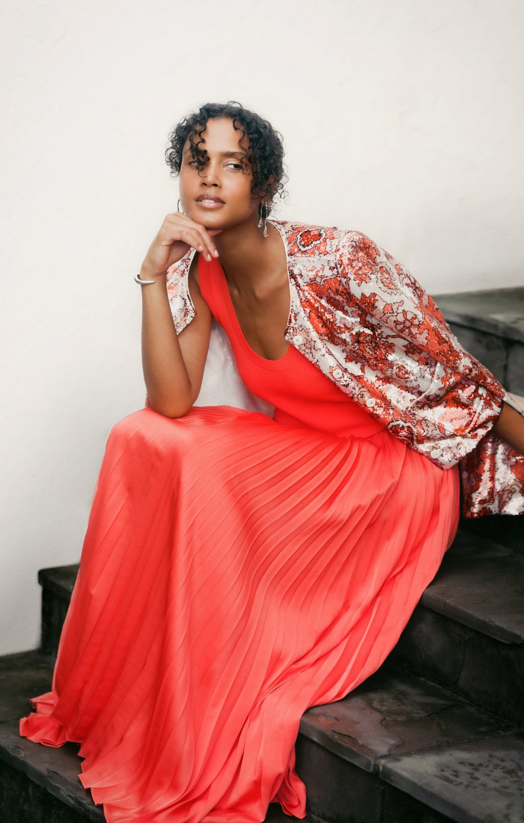Women Parma Dress Coral Orange
