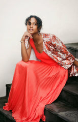 Women Parma Dress Coral Orange