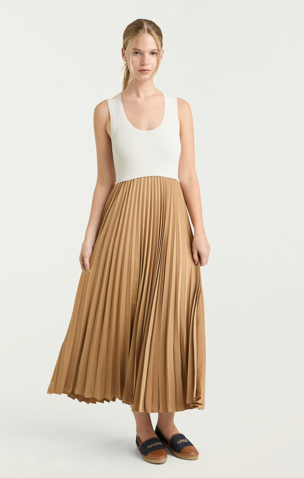 Women Parma Dress White/Brown Sugar
