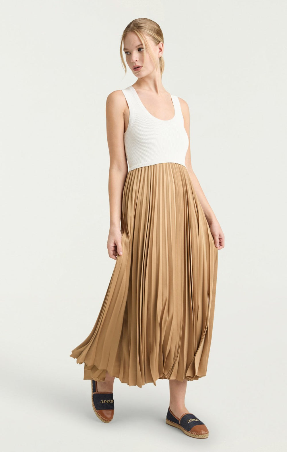 Women Parma Dress White/Brown Sugar