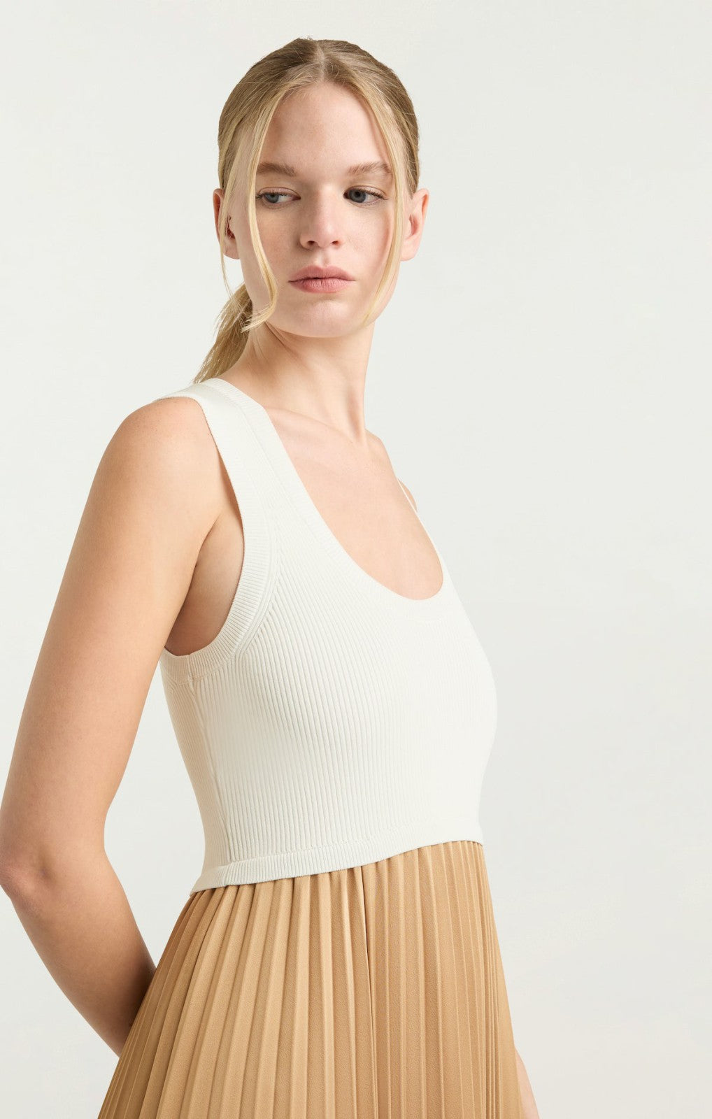 Women Parma Dress White/Brown Sugar