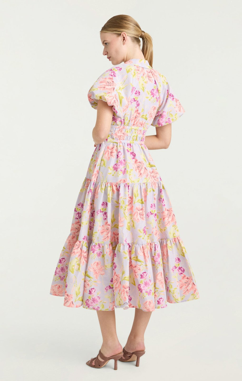 Women Midnight Tulips Maggio Dress Pale Lavender Multi