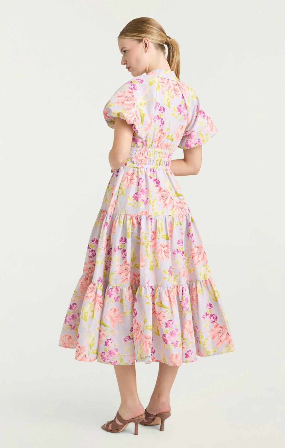 Women Midnight Tulips Maggio Dress Pale Lavender Multi
