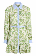 Women Ivy Paisley Tirza Dress Ivory Multi/Blue Hydrangea