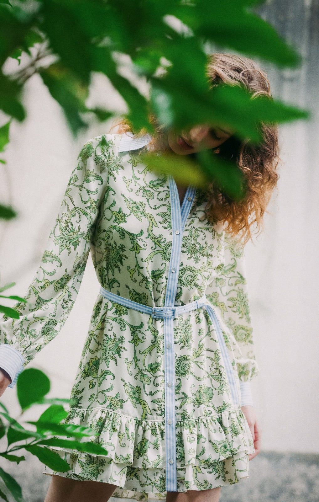 Women Ivy Paisley Tirza Dress Ivory Multi/Blue Hydrangea