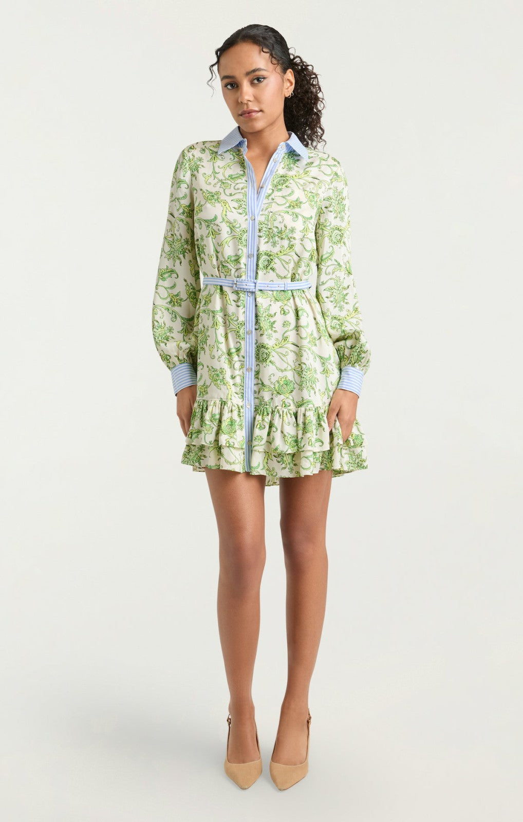 Women Ivy Paisley Tirza Dress Ivory Multi/Blue Hydrangea