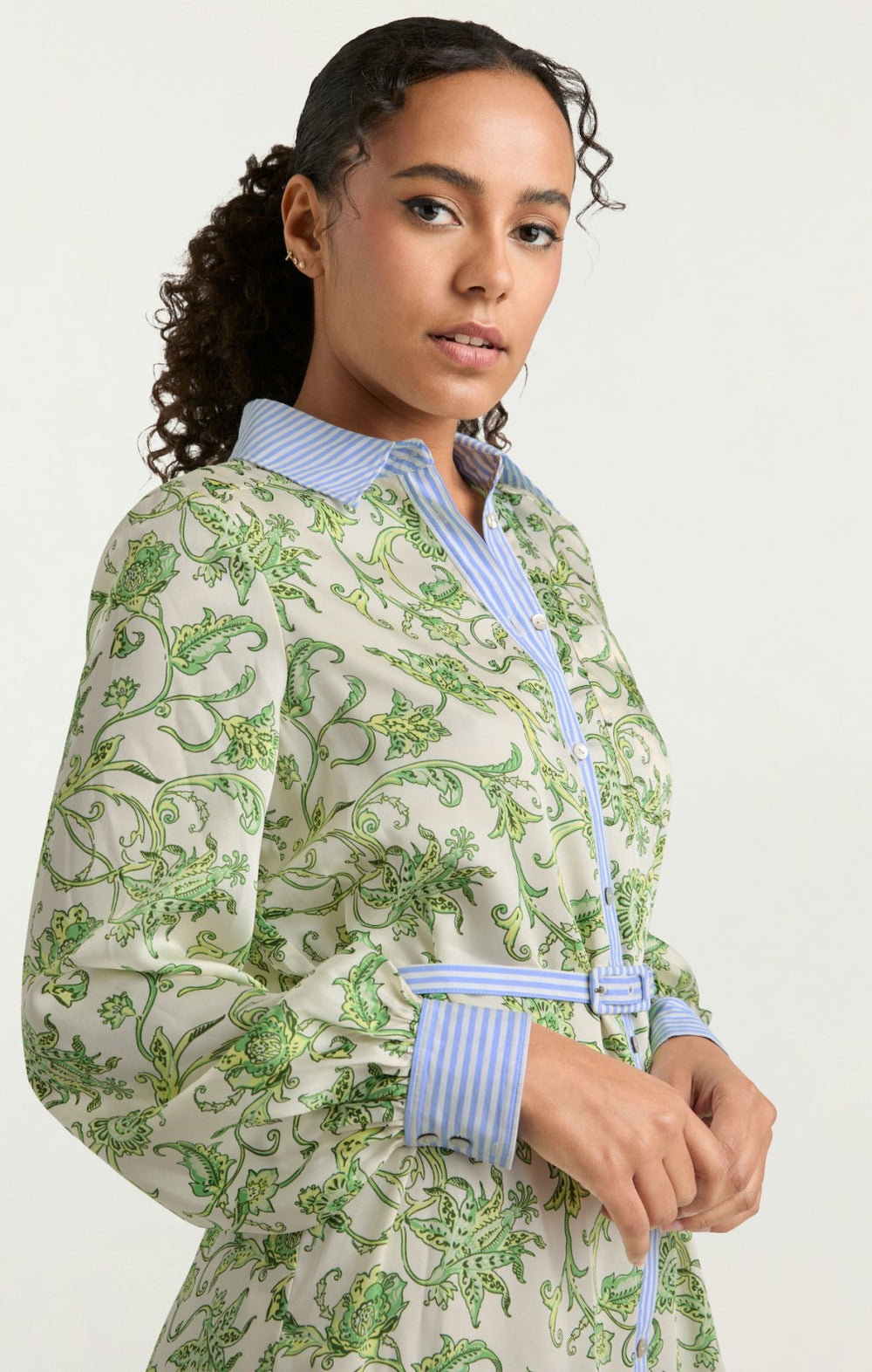 Women Ivy Paisley Tirza Dress Ivory Multi/Blue Hydrangea