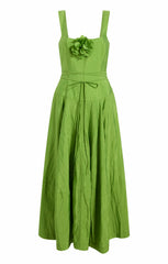 Women Flower Joisian Dress Salted Lime
