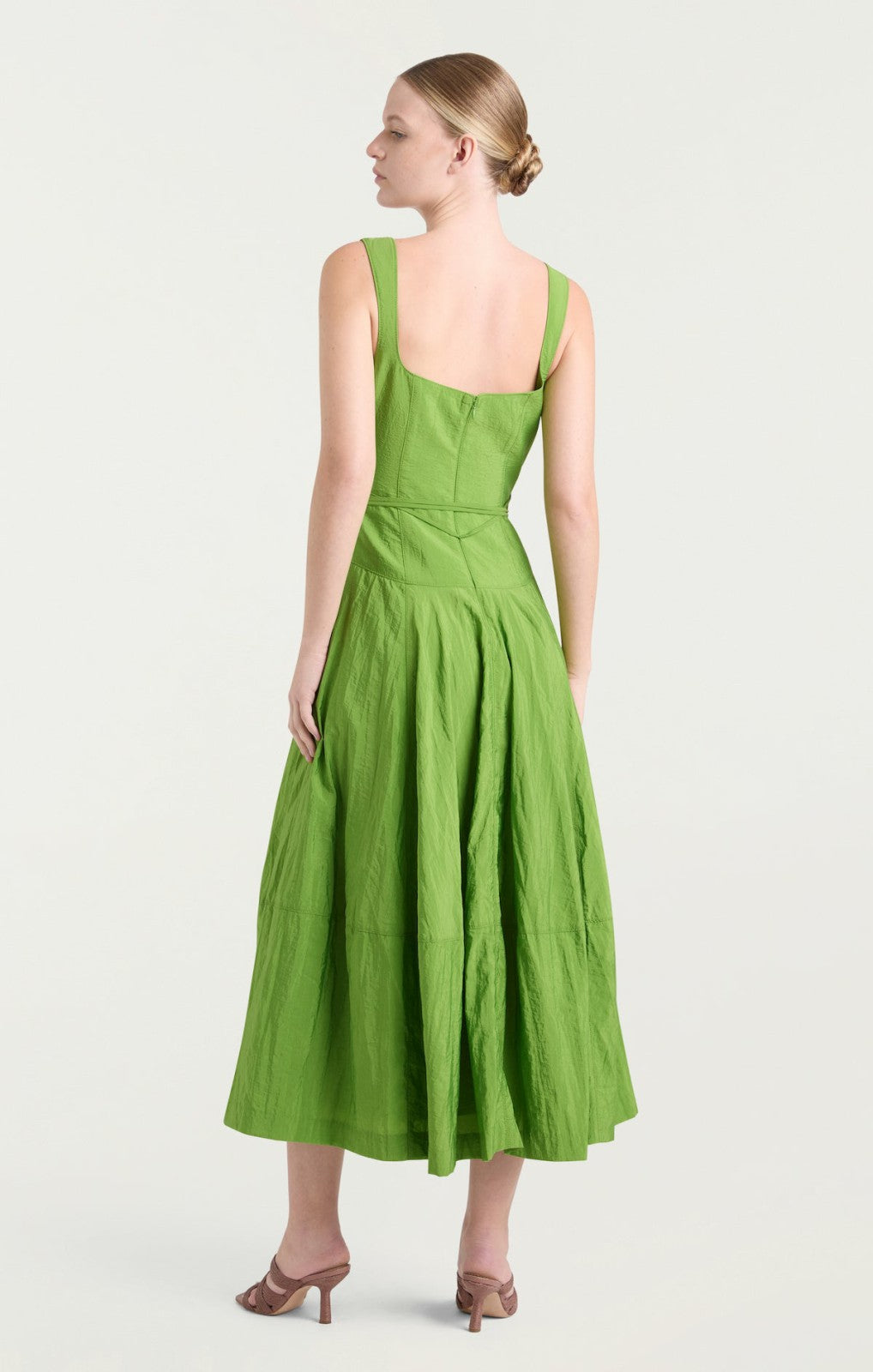 Women Flower Joisian Dress Salted Lime
