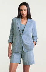 Women Chambray Heatset Kylie Jacket Medium Blue