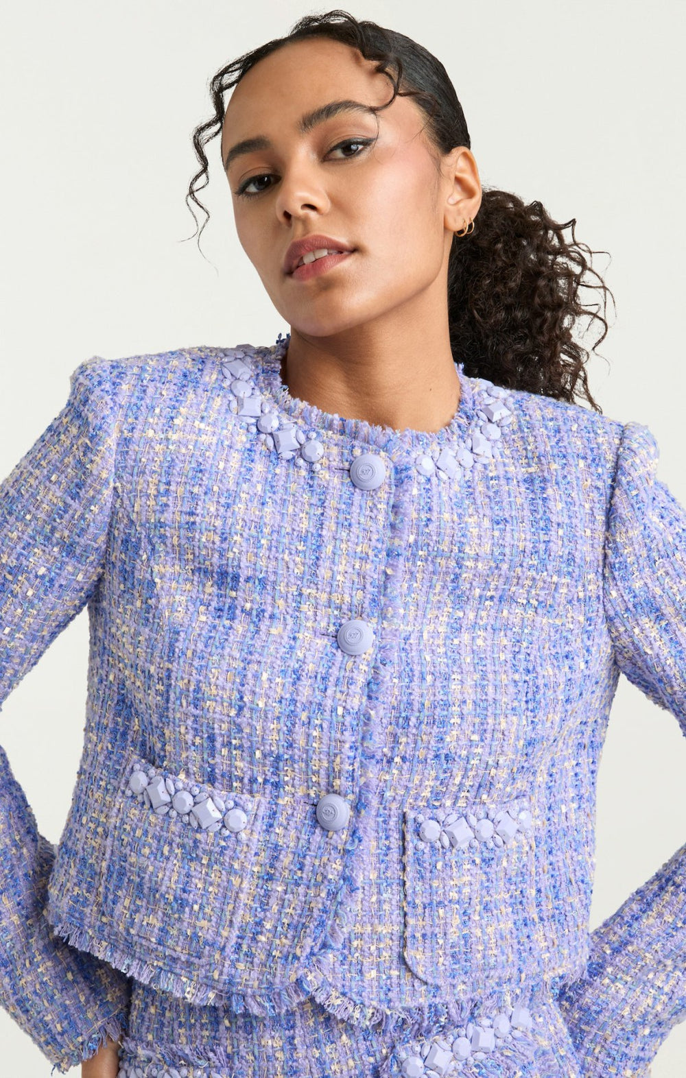 Women Lucie Boucle Audette Jacket Honey Lavender Multi