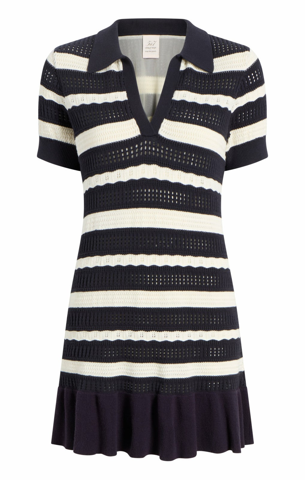 Women Clementine Knit Polo Dress Navy/Ivory