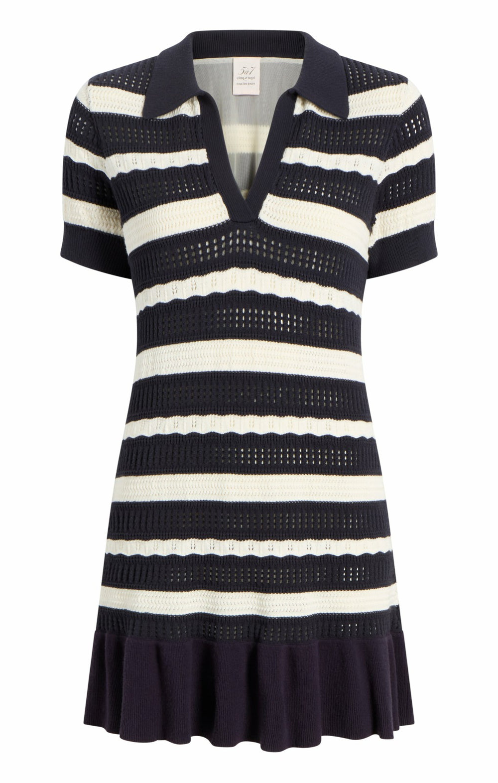 Women Clementine Knit Polo Dress Navy/Ivory