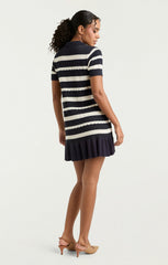 Women Clementine Knit Polo Dress Navy/Ivory