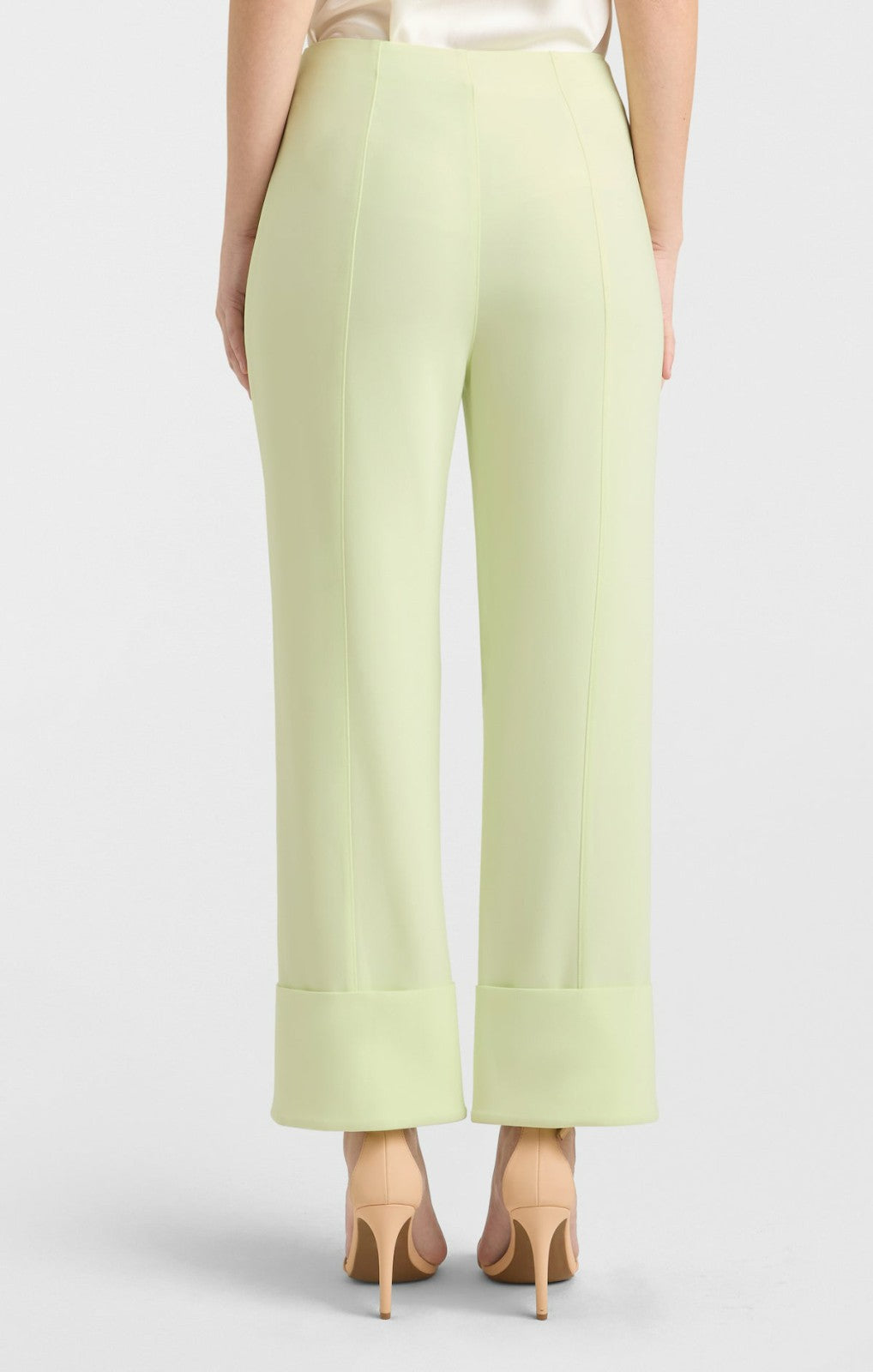 Women Rhinestone Button Pamela Pant Lime Cream