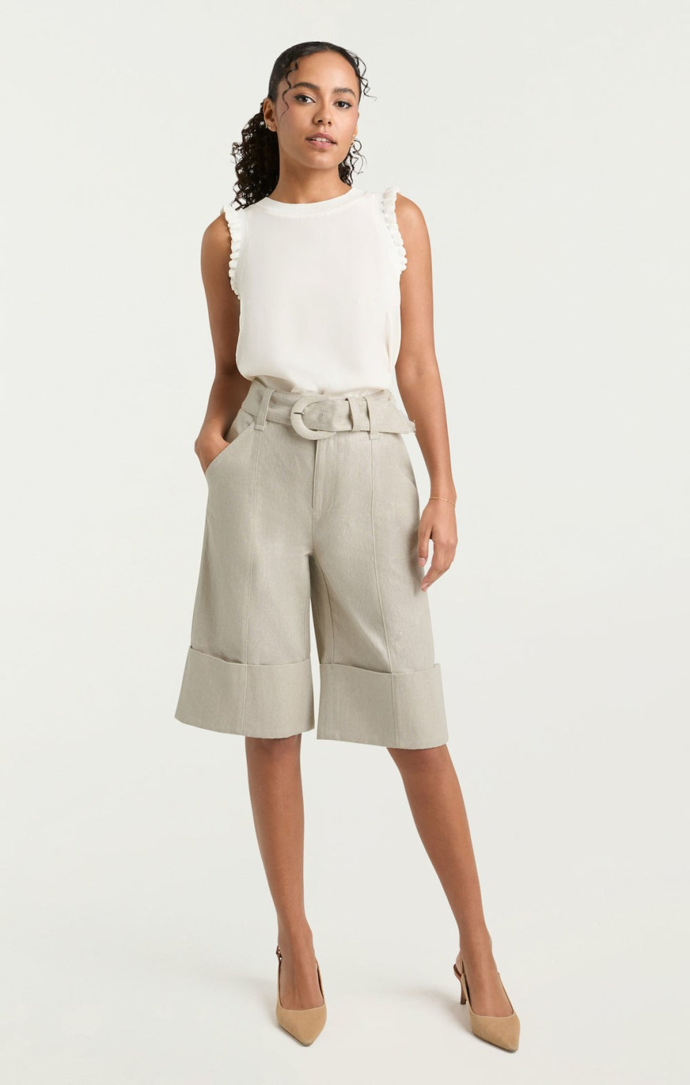 Women Lurex Linen Vassi Short Plaster