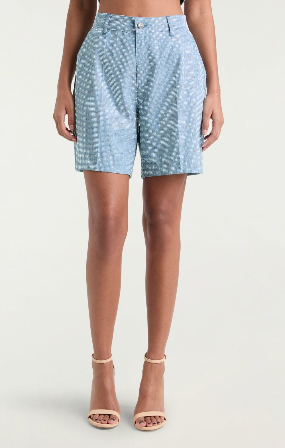 Women Chambray Heatset Patricia Short Medium Blue