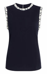 Women Opaque Stone Blaine Tee Navy/White