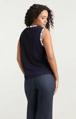 Women Opaque Stone Blaine Tee Navy/White