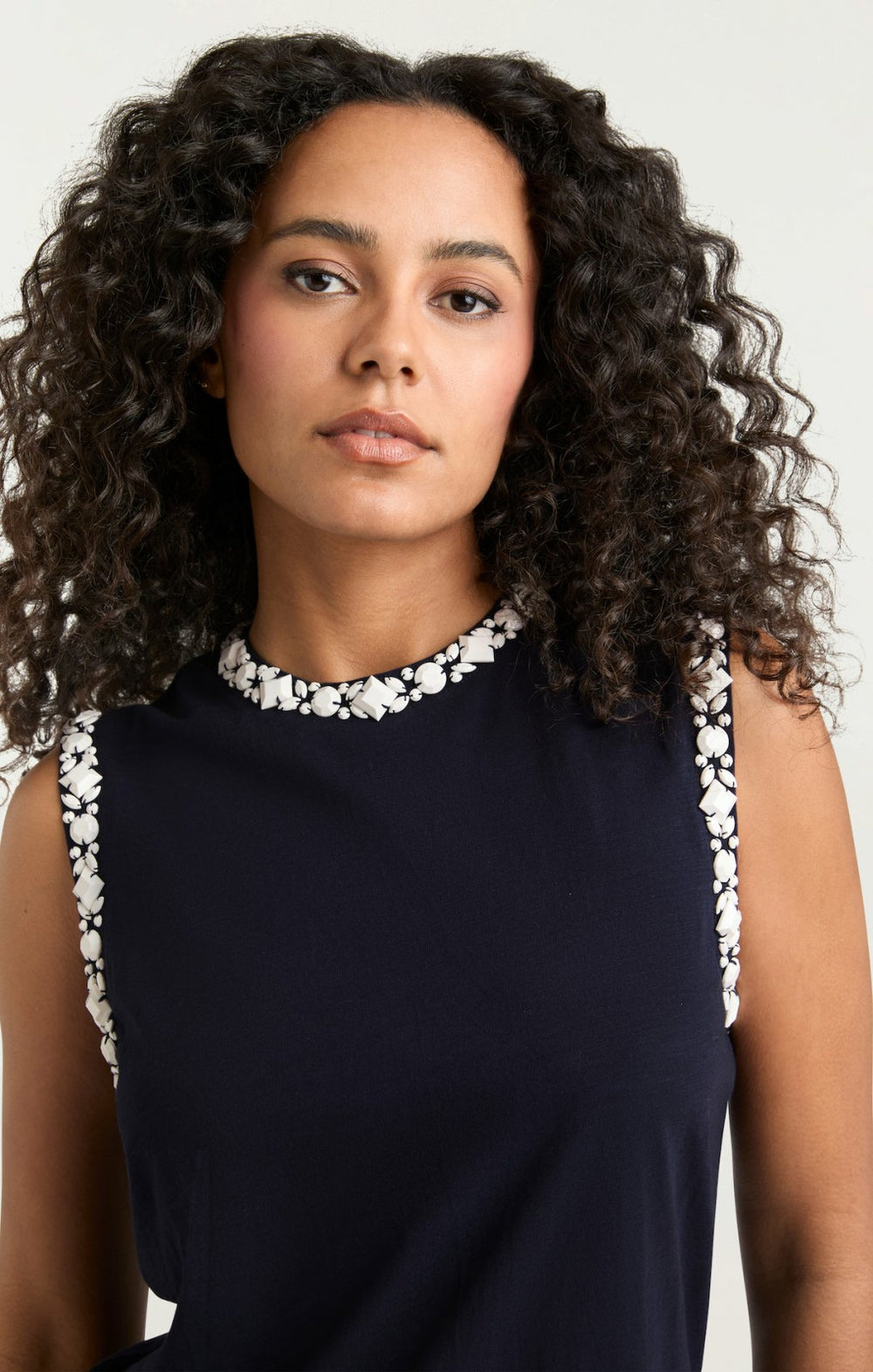 Women Opaque Stone Blaine Tee Navy/White