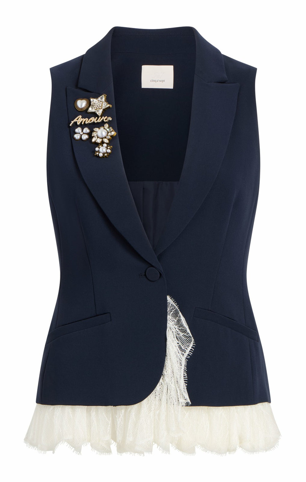 Women Roxie Vest Navy/Ivory