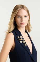 Women Roxie Vest Navy/Ivory