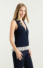 Women Roxie Vest Navy/Ivory