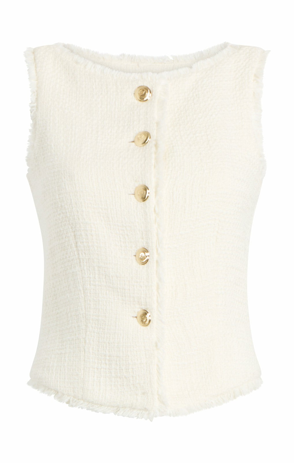 Women Boucle Camen Vest Gardenia