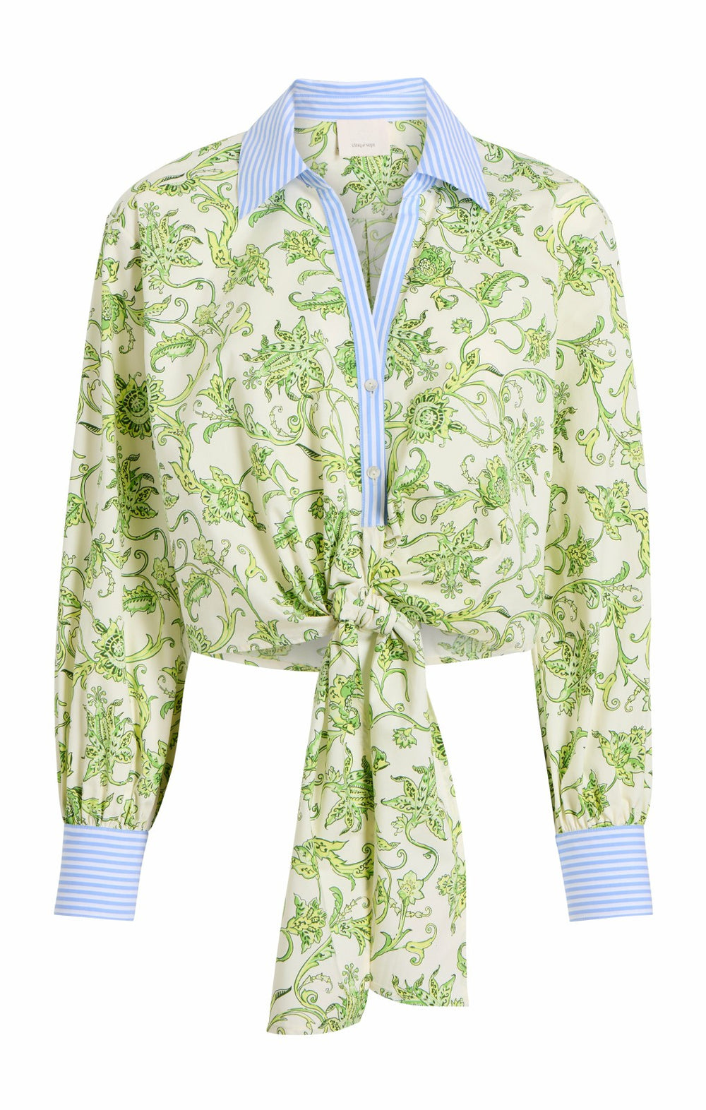 Women Ivy Paisley Poplin Mariana Top Ivory Multi/Blue Hydrangea