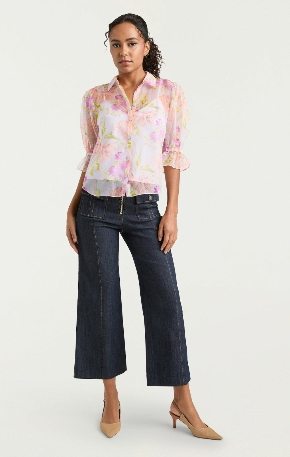 Women Midnight Tulips Fiona Top Pale Lavender Multi