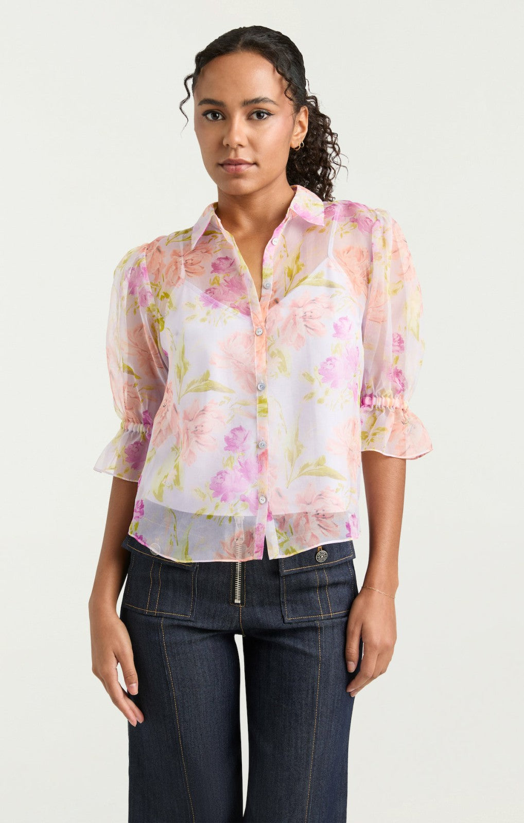 Women Midnight Tulips Fiona Top Pale Lavender Multi